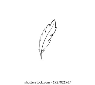 Feather icon on white background. Vector illustration.