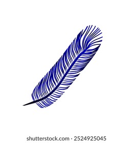 Feather icon on white background. Vector illustration.