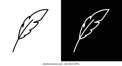 Feather icon outline collection for web design