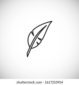 Feather icon outline on background for graphic and web design. Creative illustration concept symbol for web or mobile app.