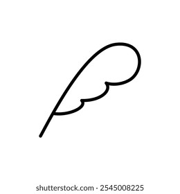 Feather icon Outline set in black and white color