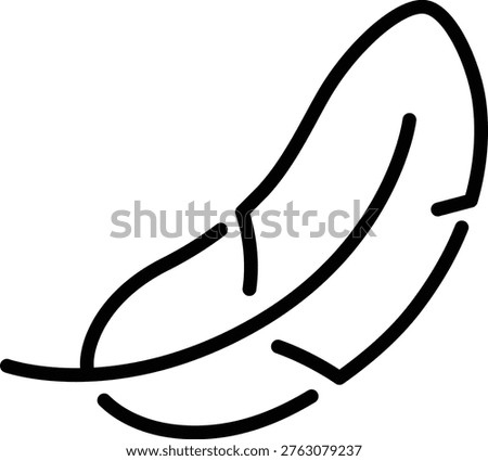 Feather icon in outline style. Graphic Vector icon of goose feather 