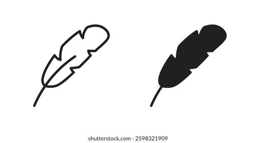 Feather icon outlined icon vector collection.