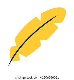 feather icon over white background, flat style, vector illustration
