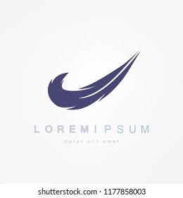 Feather Icon. Pen Design Concept.
