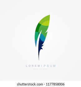 Feather Icon. Pen Design Concept.