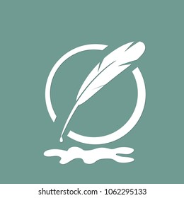 Feather Icon. pen writing