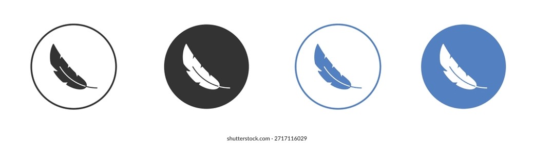 Piktogrammsatz für Federsymbol. Vektorsymbol-Designs
