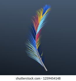 Feather icon. Realistic illustration of feather vector icon for web design