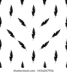 Feather Icon Seamless Pattern Vector Art Illustration