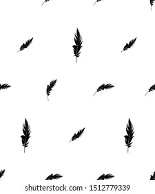Feather Icon Seamless Pattern Vector Art Illustration