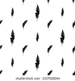 Feather Icon Seamless Pattern Vector Art Illustration