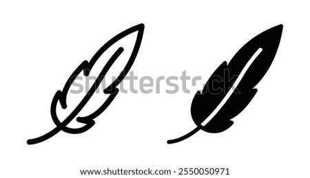 Feather Icon set in black filled and line.