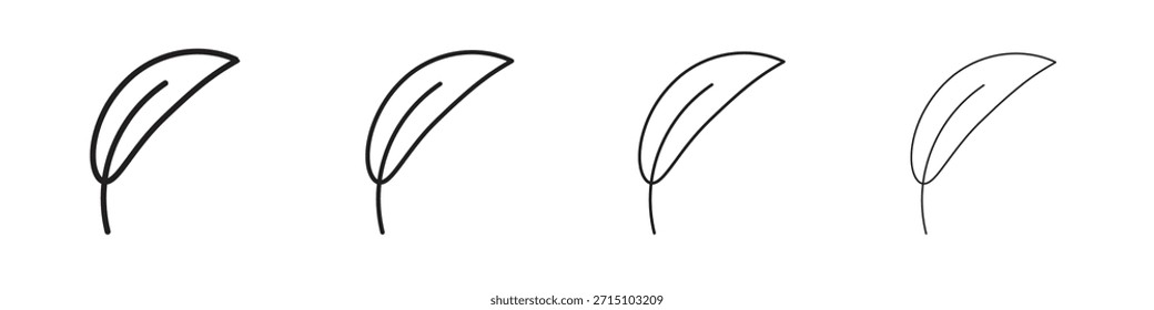 Feather icon set. A collection of simple black thin strokes icons