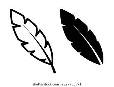 Feather icon set. light weight line vector symbol. smooth and soft sign. black comfort outline symbol. gentle logo. bird feather icon. 