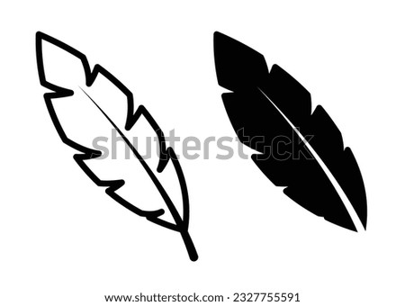 Feather icon set. light weight line vector symbol. smooth and soft sign. black comfort outline symbol. gentle logo. bird feather icon. 