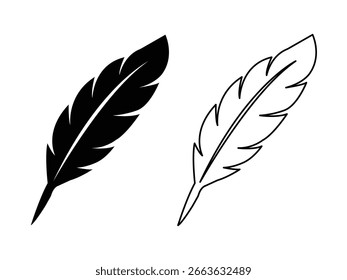 Feather icon set vector illustration isolated on white background