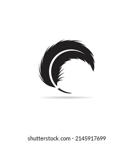 feather icon silhouette vector illustration