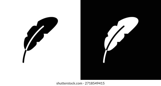 Feather icon silhouette vector illustration isolated flat style