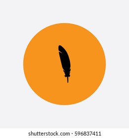 Feather icon silhouette vector illustration

