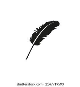 The feather icon. Simple flat vector illustration on a white background.