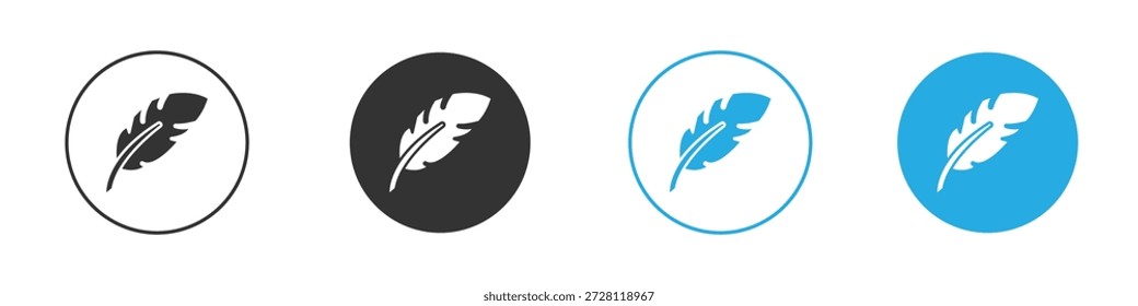 Icono de la pluma. diseño negro del doodle gráfico de la ilustración simple