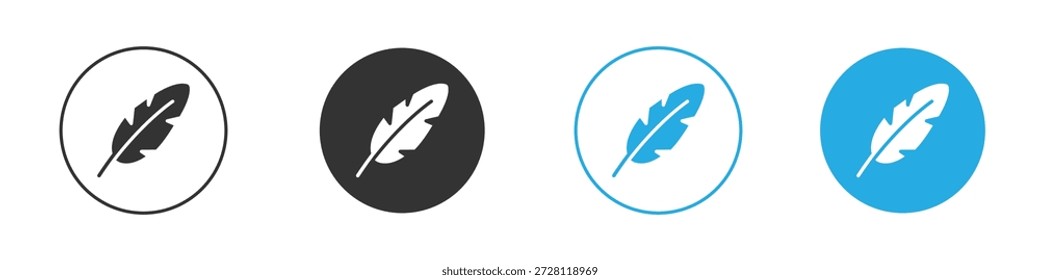 Ícone de pena. ilustração simples gráfico rabiscar preto design