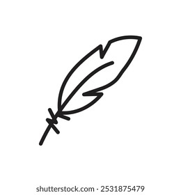 Icono de pluma Simple contorno delgado