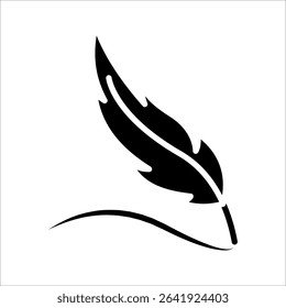 Feather Icon. Symbol isolated on white background. vector illustration.