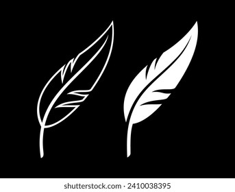 Feather icon. Symbol of literacy, writing or lightness. An attribute of a writer or writing, literature or calligraphy.