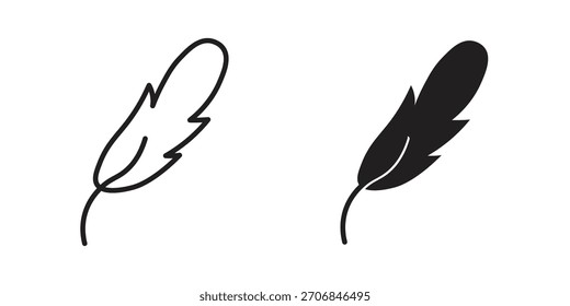 Feather icon symbol for logo, web, app designs.