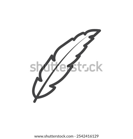 Feather icon Symbol mark in filled style