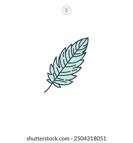 Ilustración vectorial del símbolo del icono de la pluma aislada en el fondo blanco
