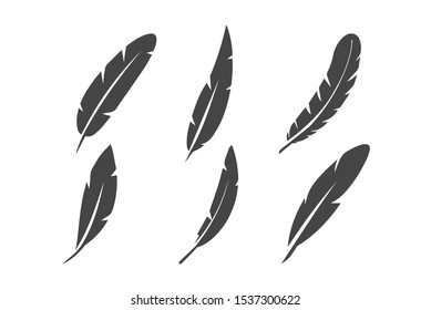 Feather icon template color editable. Feathers symbol vector sign isolated on white background. Simple logo vector illustration for graphic and web design.
