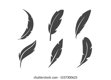 Feather icon template color editable. Feathers symbol vector sign isolated on white background. Simple logo vector illustration for graphic and web design.