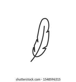 Feather icon template color editable. Feather symbol vector sign isolated on white background.