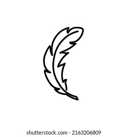 Feather icon template color editable. Feather symbol vector sign isolated on white background.