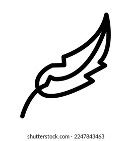 Feather icon template color editable. Feather symbol vector sign isolated on white background.