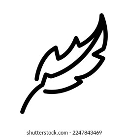 Feather icon template color editable. Feather symbol vector sign isolated on white background.