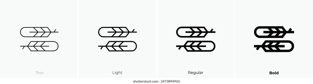 feather icon. Thin, Light Regular And Bold style design isolated on white background