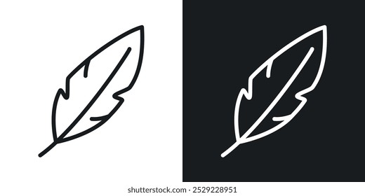 Feather icon in Thin line black color. flat simple vector symbols illustration.
