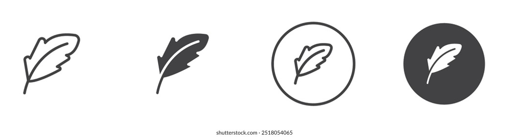 Feather icon thin line illustration