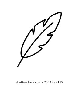 Feather icon Thin line vector illustration set