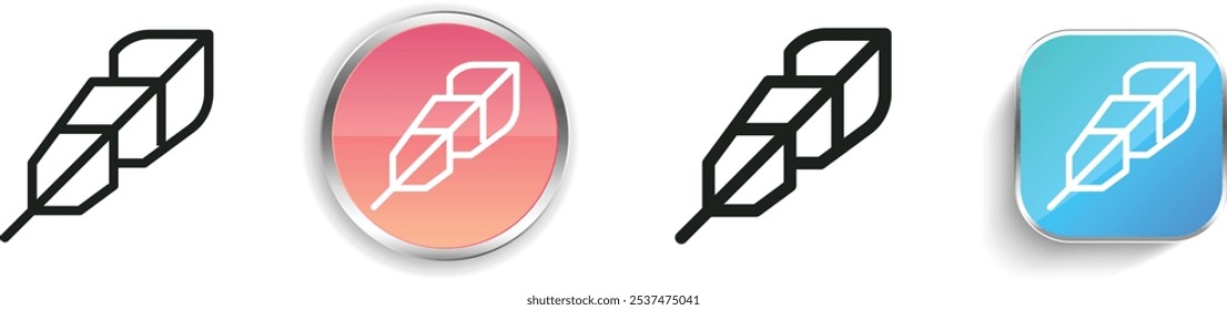 feather icon. Thin Linear, Regular and Button Style Design Isolated On White Background
