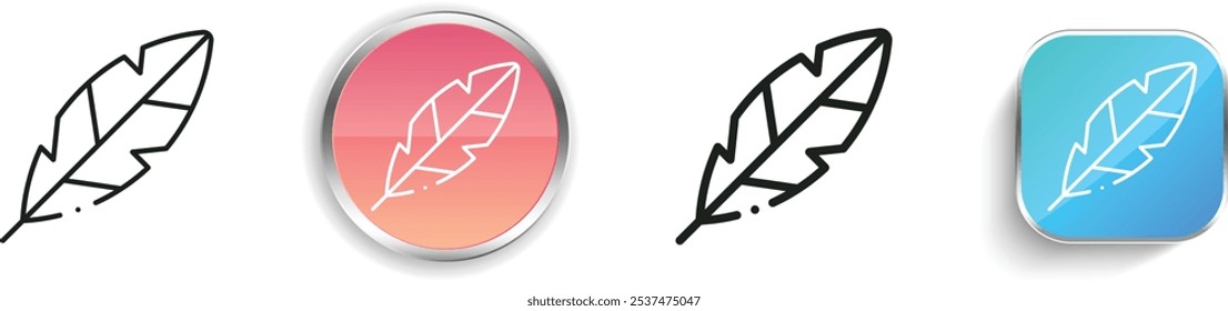 feather icon. Thin Linear, Regular and Button Style Design Isolated On White Background
