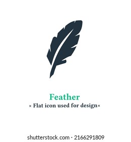 Feder-Symbol im trendigen, flachen Stil einzeln auf weißem Hintergrund. Feder-Symbol für Web- und mobile Apps.