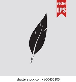 Feather icon in trendy isolated on grey background.Vector illustration.