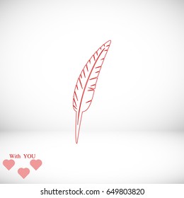 Feather icon vector, best flat icon EPS