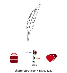 Feather icon vector, best flat icon EPS