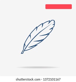 Feather icon. Vector concept illustration for design.